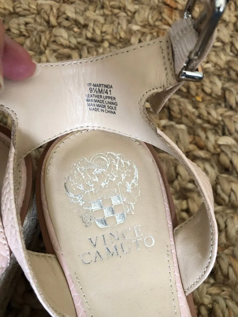 Vince Camuto Pink Martinda Espadrille Wedge Criss Cross Sandal-Size 9.5